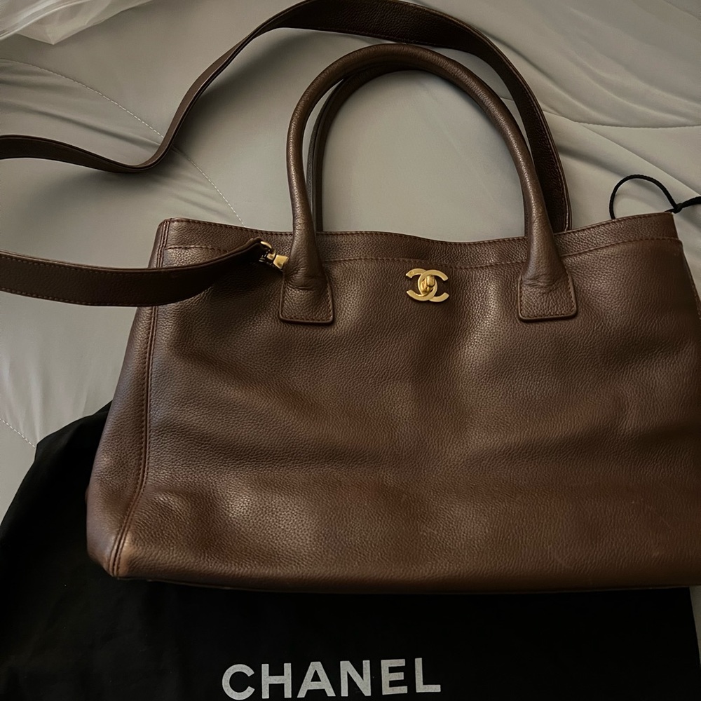 Chanel Executive Tote Bag brown leather